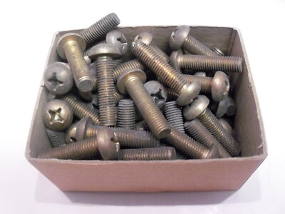 1/4-28 x 1'' Brass Phillips Round Head Machine Screw VINTAGE Made in USA Qty 15