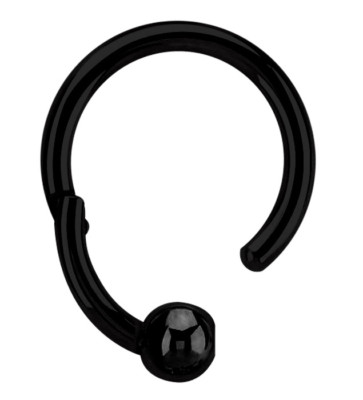 Piercing Schmuck Ohr Nasenring BCR Ring Clicker Verschluss schwarz 1,2mm Stärke