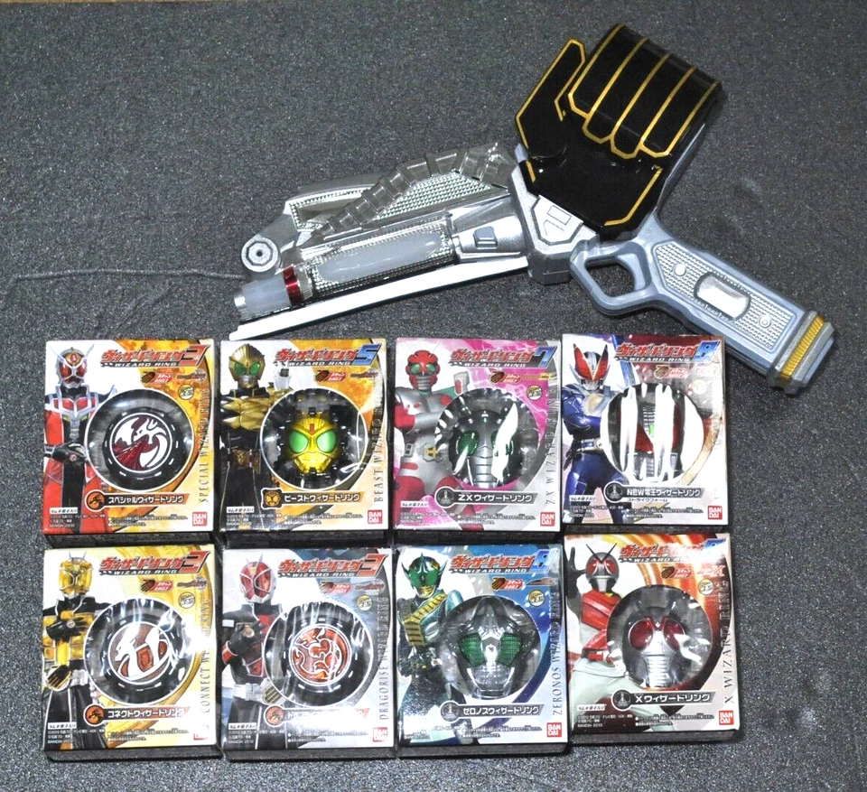 Pistola Espada Kamen Rider Wizard DX Wizar + Anillo Mago Bandai Japón 8 piezas sin usar Foto 2 de 4