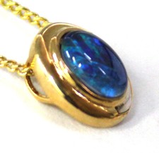 Australian Natural Black Triplet Opal Pendant With Solid Silver