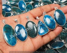 Natural Apalite Gemstone Bezel Pendant Lot 925 Sterling Silver Plated Jewelry