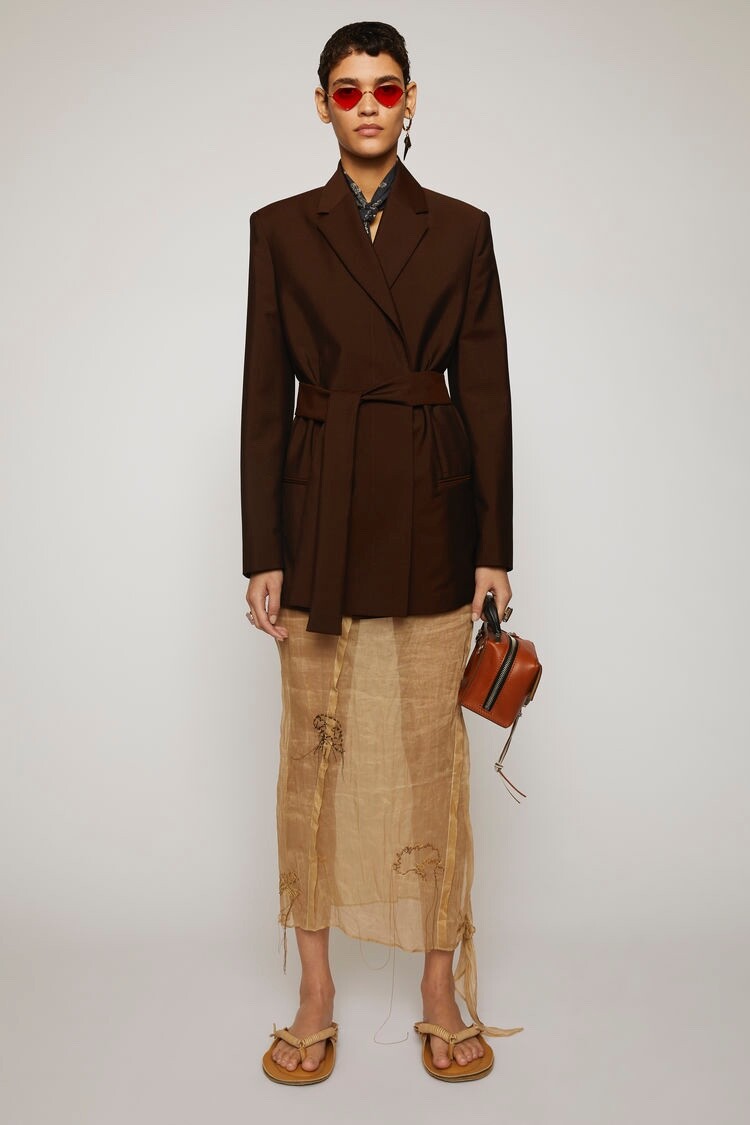 売れ筋商品|||ビーヤング ニット&セーター レディース アウター BYEPIA - Blazer - walnut Acne Studios Janine Wool Mohair Belted Suit Jacket Blazer
