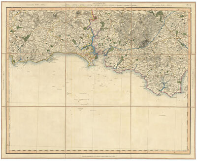 SOUTH DEVON & CORNWALL COAST. Dartmoor South Hams Tamar Fowey. CARY 1832 map