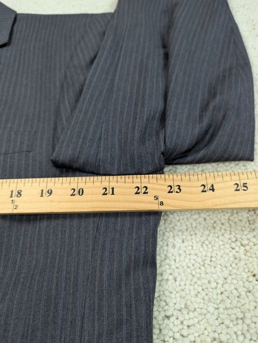 Pronto Uomo Suit Mens 42R 36x30 Gray Pinstripe Wool 2 Piece Jacket Pants 3 Btn - Picture 3 of 23
