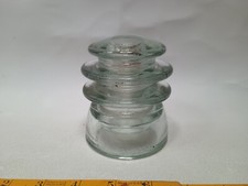 Vintage Armstrong t.w. Made in USA 8 60 Clear Glass Insulator. No chips. Os49