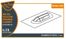 DH.88 Comet vacuum formed canopy for CP kits 1/72 Clear Prop CPA72042