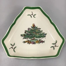 Spode Christmas Tree Triangular Tray Candy Nuts Treats 5 3/4 x 5" w Box S3324K