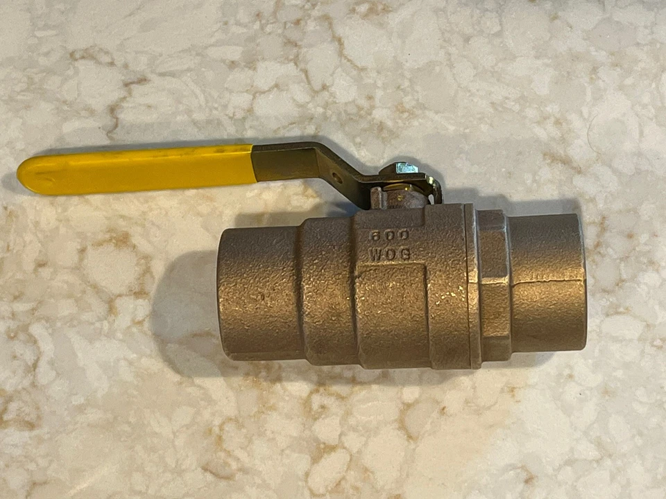 2” CxC (Solder), Standard Port, Bronze Ball Valve, 600 WOG, 150 WSP, MADE IN USA - Image 3 of 4