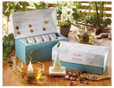 TEA FORTE, ''Wellbeing'' Tea Tasting Assortment Presentation Box, 20 Tea Infusers