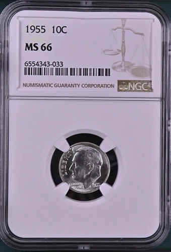 1955 10C Roosevelt Dime NGC MS66  6554343-033