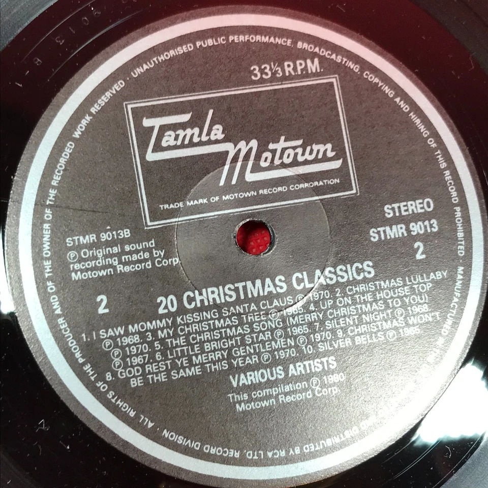 VARIOUS MOTOWN 20 Christmas Classics 1980 vinyl LP record Jackson 5 Diana Ross * - Image 4 of 4