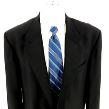 Jack Victor Super 100s Wool 1 Felt Button Tuxedo Jacket 46L Black Notch Lapel