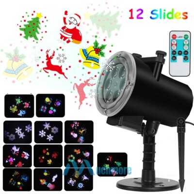 Christmas Projector Lights Outdoor 12 HD Effects Waterproof LED Landscape Lights
