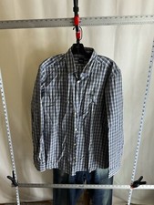 Hugo Boss Blue Check LONG SLEEVE SHIRT large L 16.5 x 35