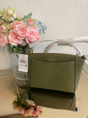 Kate Spade Monica Leather Crossbody Bag Purse Handbag (ENCHANTED GREEN)