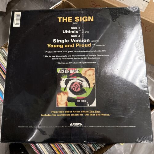 Sealed 12" Single Ace Of Base The Sign 1994 Arista 07822-12673-1 New Sealed - Picture 2 of 2