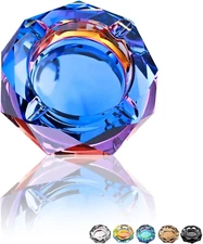 Coomin Crystal Ash Tray, Glass Cigar Ashtray for outside Patio Outdoor and Indoo