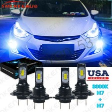 Combo H7+H7 LED Headlight Kit High Low Beam 8000K for 2012-2017 Hyundai Veloster