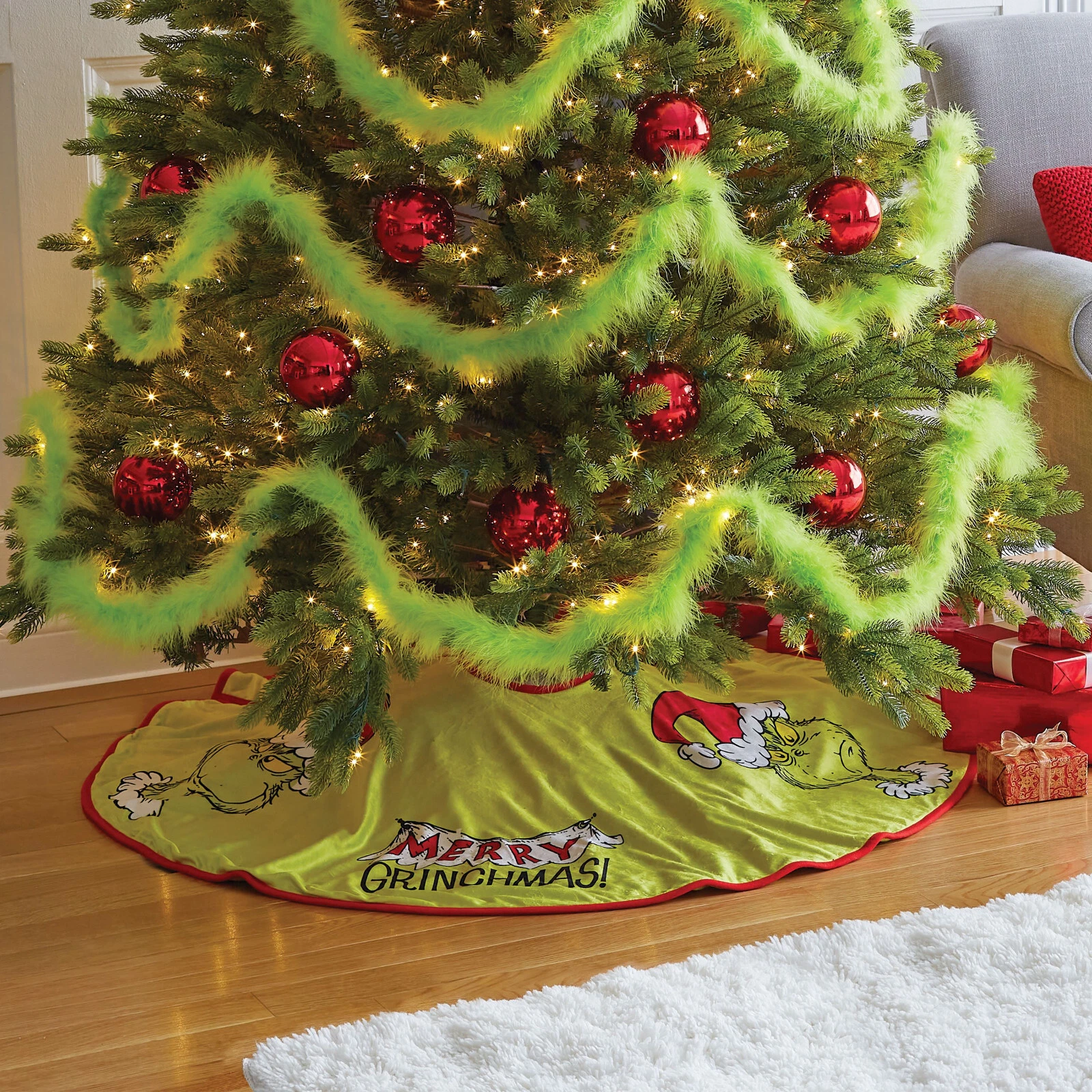 Department 56 Snowpinions Grinch Christmas Tree Skirt - Thumbnail 2