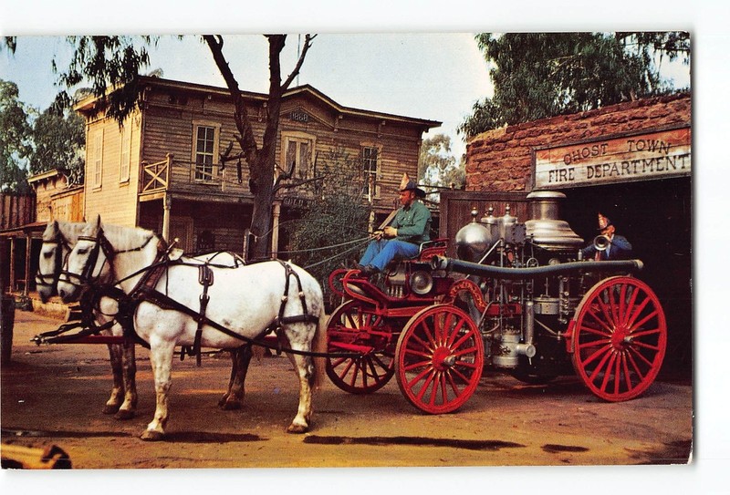 Buena Park California CA Vintage Postcard Ghost Town Fire Department