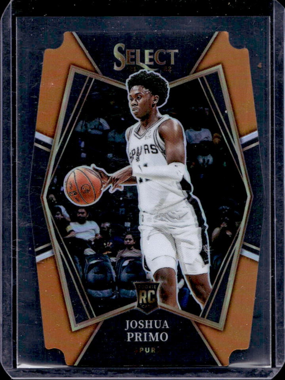 2021-22 Select Joshua Primo RC Orange Prizm Die Cut Premier Level #4/65 Spurs