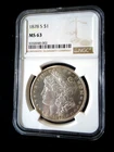 1878-s Morgan $1 Dollar Coin 90% Silver Graded NGC MS63 002 1st Year Issue