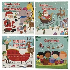 Set Of 4 Children's Christmas Books Santa Family Holiday Reads Winter Fun