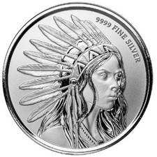 1 oz Scottsdale Buffalo Girl Silver Round 62.99 per troy oz
