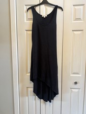 Michael Kors Womens Sleeveless Asymmetrical Maxi Dress Black Size Large