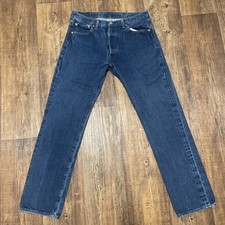 Levis 501 Jeans Mens 36x36 Blue Button Fly Straight Leg Classic Denim Pants