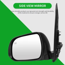 Door Mirror Power Heated Smooth Black For 2011-2017 Toyota SIENNA Driver Side