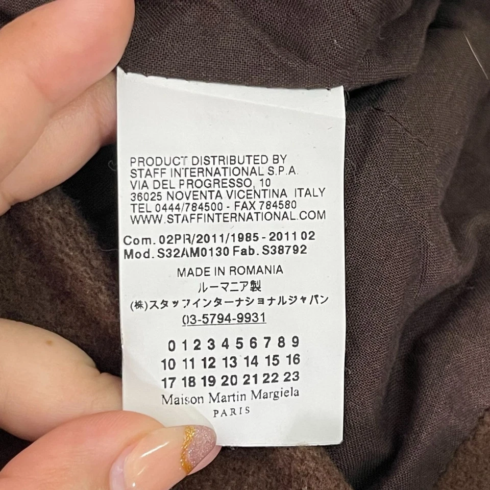 Chaqueta para mujer Maison Martin Margiela marrón gamuza motociclista lana cachemir talla 38 Foto 4 de 4