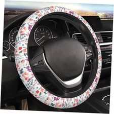 Steering Wheel Cover for Women Elastic Rubber Steering Wheel Nature Flowers