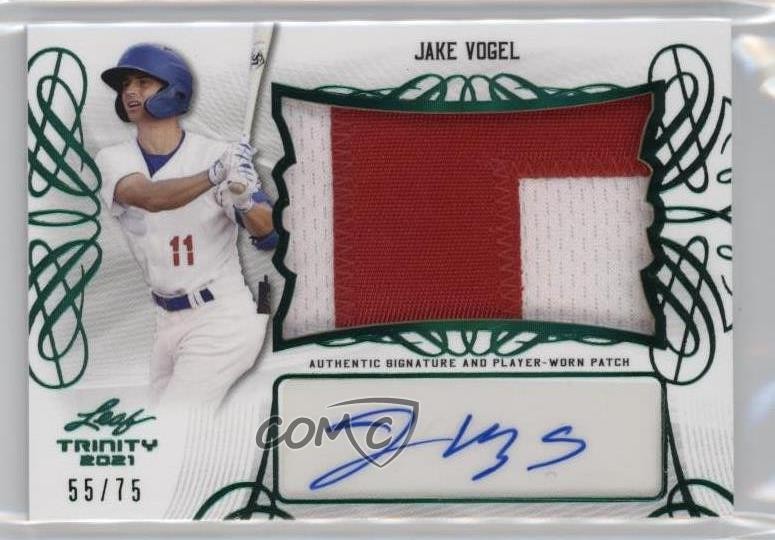 2021 Leaf Trinity Patch Green 55/75 Jake Vogel #PA-JV1 Patch Auto 11oq