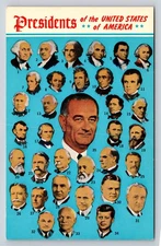 Vintage Presidents of the United States Postcard by Tichnor Bros