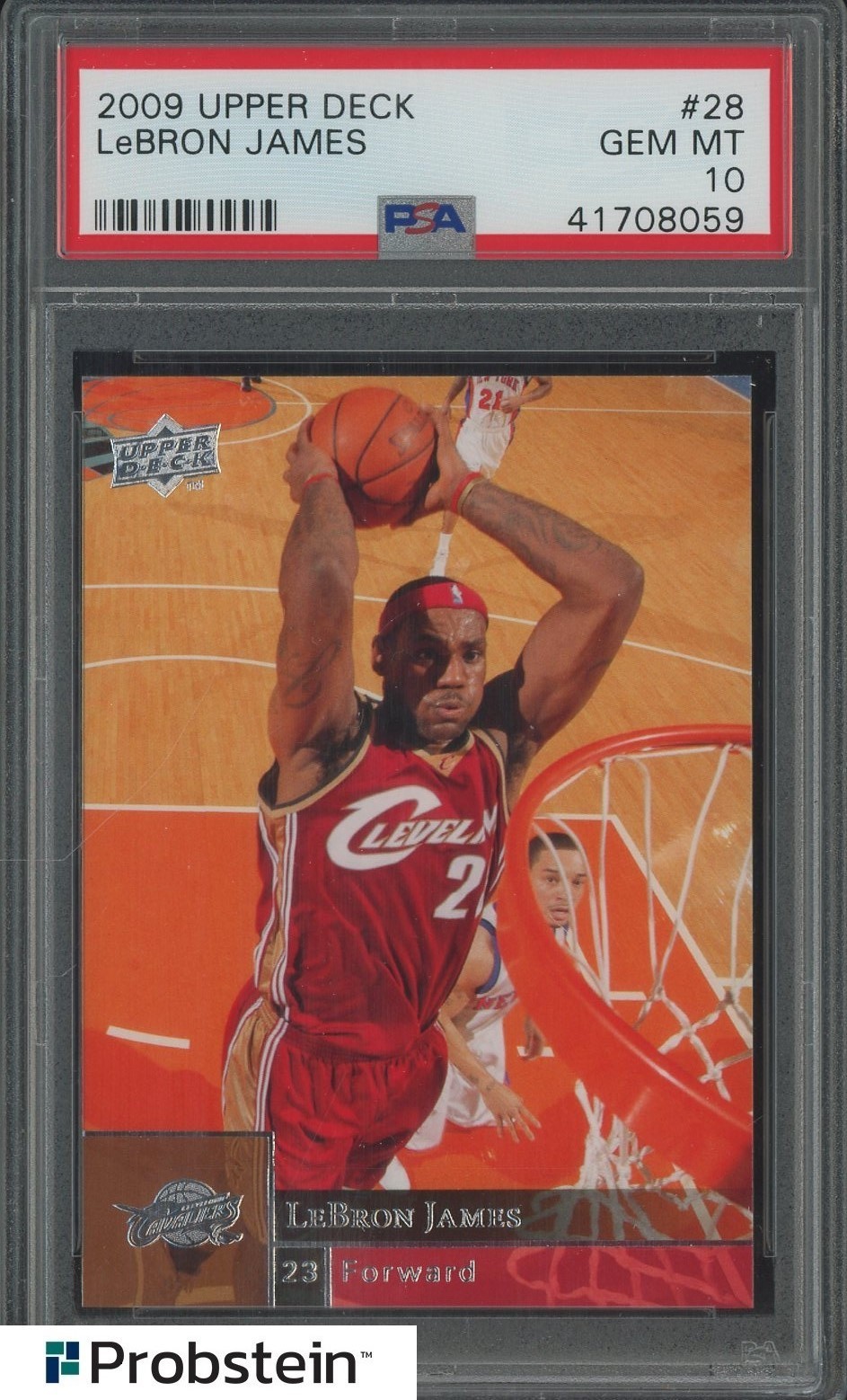 2009 Upper Deck #28 LeBron James Cleveland Cavaliers PSA 10 GEM MINT view 1