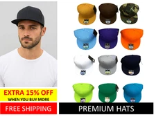 Original Plain Fitted Caps Flat Bill Hats [[ KB ]] Solid Colors ( New Item )