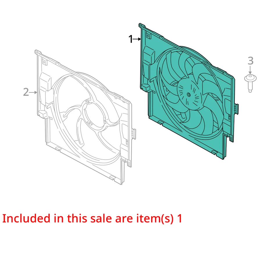 Conjunto de ventilador de refrigeración del radiador BMW M3 M4 G80 G82 G83 8666816 2021 - 2025 OEM Foto 3 de 4