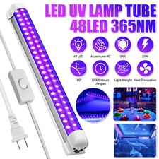 48LED UV Black Light Bar Fixtures Ultraviolet Lamp Strip US Plug DJ Party Club