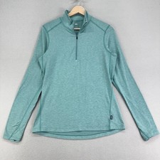 REI Co-op 1/4 Zip Womens Medium Teal Long Sleeve Performance Pullover Running