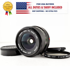  MINT w/ Caps  Filter  Canon New FD 24mm f/2.8 MF Wide Angle Lens from Japan