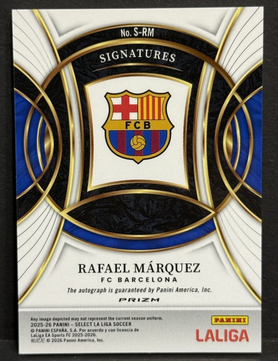 2025-26 Panini Select La Liga Barcelona Rafael Marquez Auto Silver
