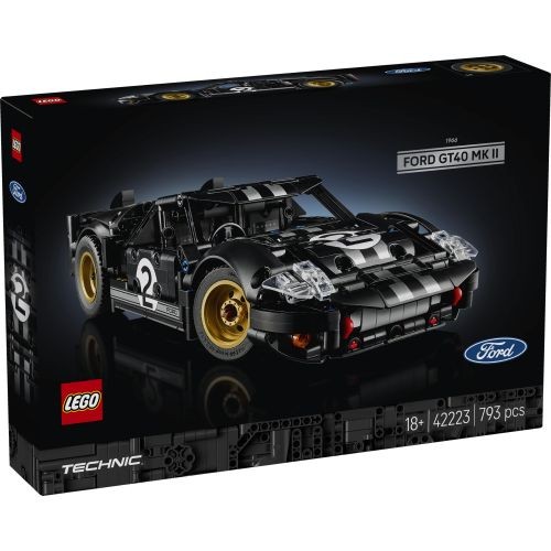Lego Technic Nero/Argento 42223 Lego® Technic 1966 Ford Gt40 Mkii Macchina Da Corsa (42223) - Immagine 8