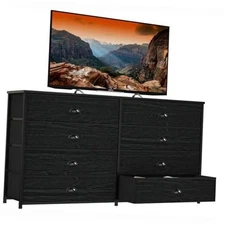  Wide Dresser with 8 Fabric Drawers, TV Entertainment Center with Storage for 
