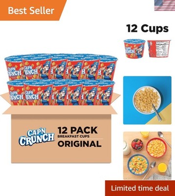 Classic Cap'n Crunch  Cereal Cups - 12 Individual Low-Fat Servings