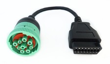 Green Type 2 J1939 Male To 16 Pin Obd2 Female Cable 9 Pin Adapter Cord