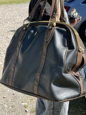 Pierre Cardin Vintage Reisetasche Weekender Echtleder schwarz