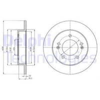Delphi 2X Bremsscheibe Hinten Ø258 Mm Voll FüR Hyundai IX20 Jc 1.4 1.6 Kia