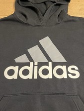 Adidas Hoodie Hooded Sweatshirt, Black, Medium-Lightweight, Youth Large 14/16.