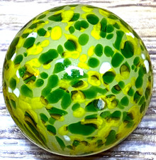 CONTEMPORARY SPOTTED TRANSPARENT / UNUSUAL MARBLE SHOOTER .80" BOX03/248